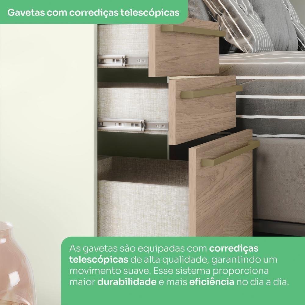 Mesa Cabeceira Modulado 1 Porta 241x40 Cm Seletto Areia Jequitiba Henn Areia Jequitiba - 5