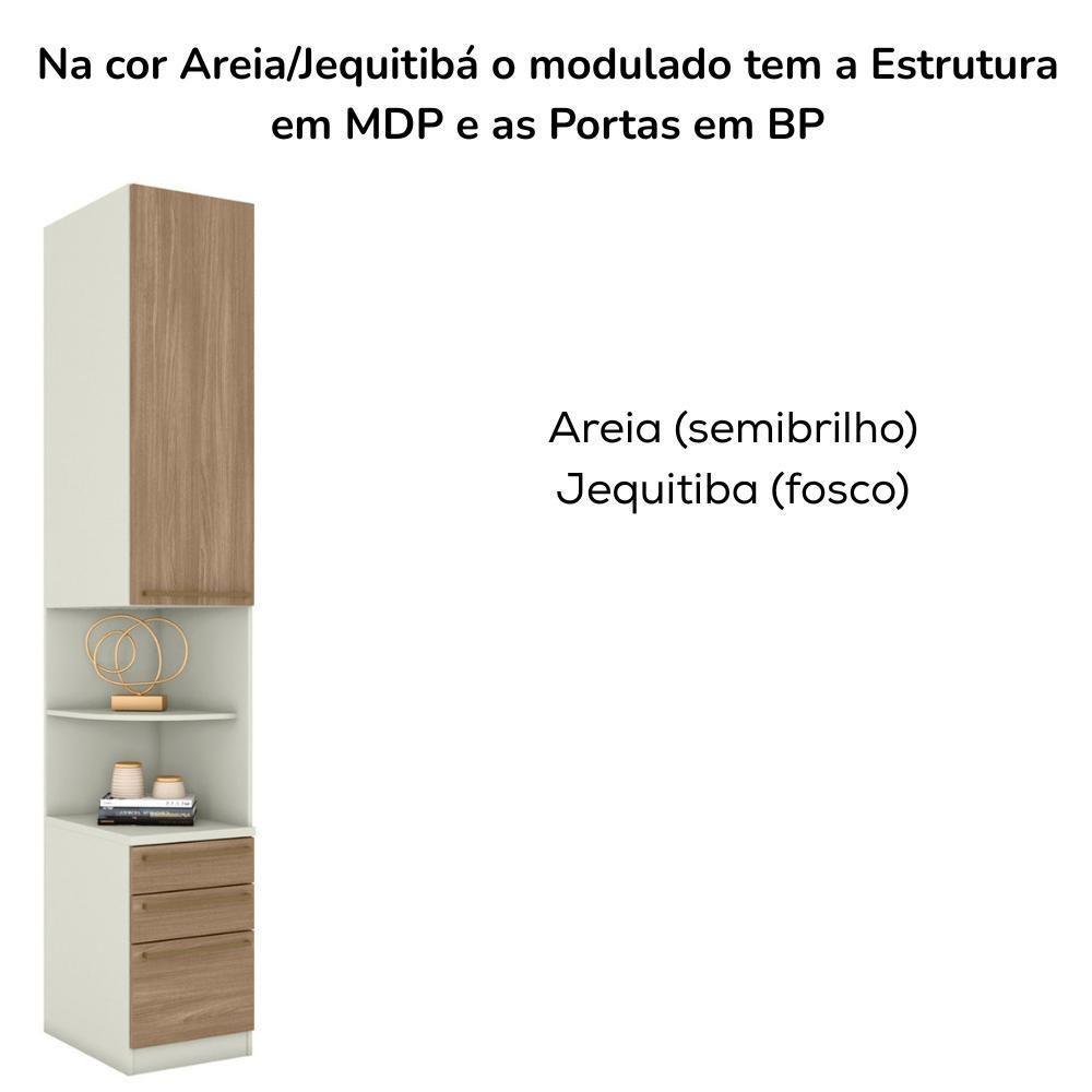 Mesa Cabeceira Modulado 1 Porta 241x40 Cm Seletto Areia Jequitiba Henn Areia Jequitiba - 6