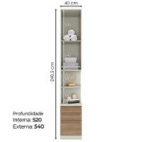 Mesa Cabeceira Modulado 1 Porta 241x40 Cm Seletto Areia Jequitiba Henn Areia Jequitiba - 3