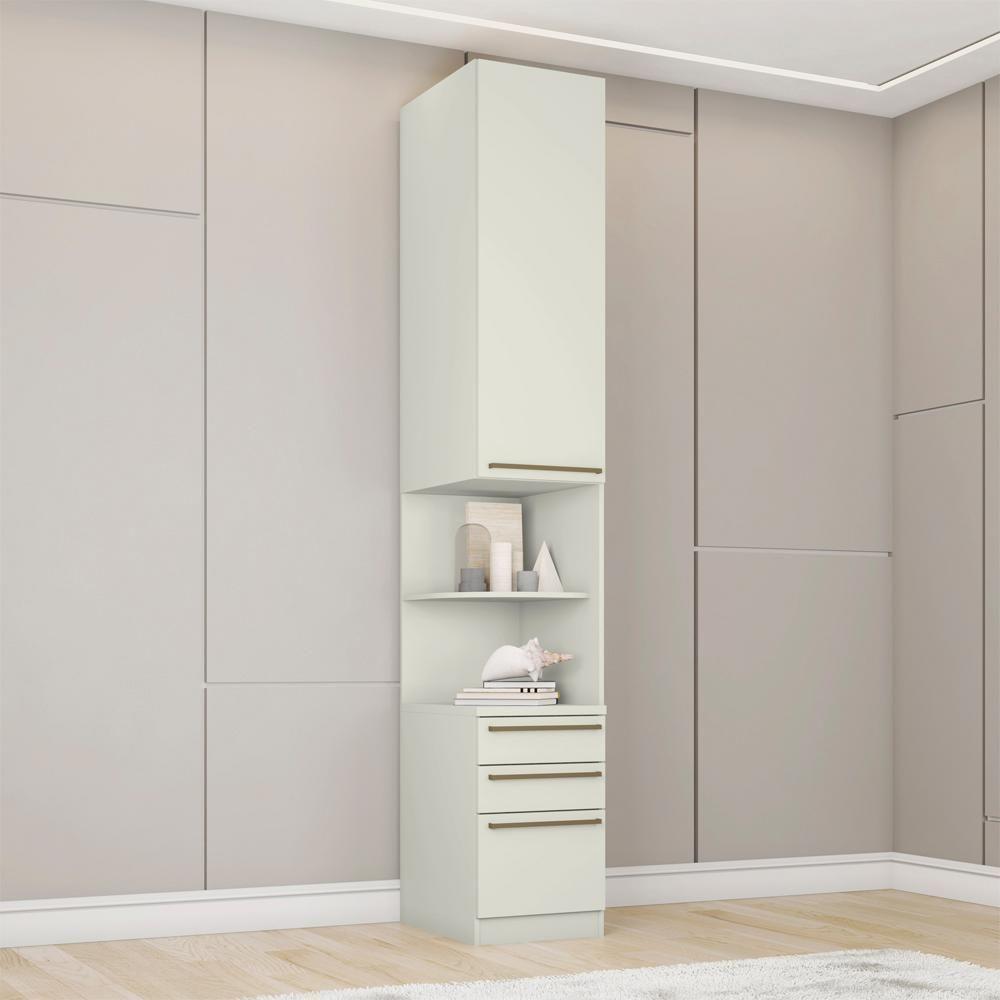 Mesa Cabeceira Modulado 1 Porta 241x40 Cm Seletto Areia Henn Areia - 5