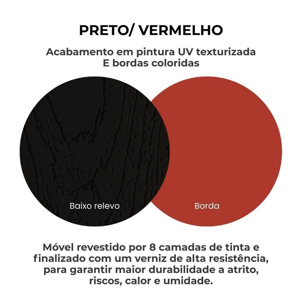 Mesa Gamer 1 Gaveta E Estante Livreiro Preto Vermelho Arly Preto Vermelho - 9
