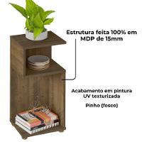 Mesa De Apoio Lateral Para Sala De Estar 59x30 Cm Pinho Arly Pinho - 5