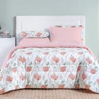 Kit Coordenado Edredom E Lençol Sensuale Super King Hortência 5 Peças - 80% Algodão, 20% Poliéster - 2