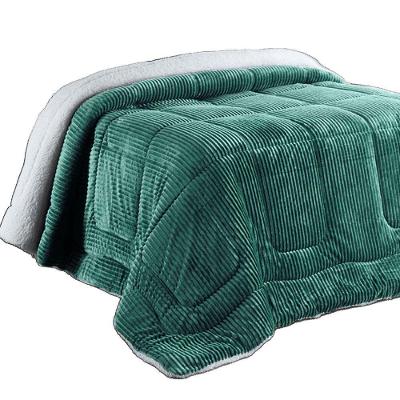 Edredom Coberdrom Manta Canelada Pesado King - Esmeralda - 100% Poliéster
