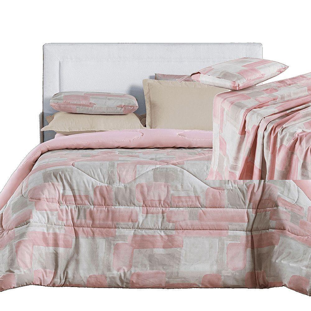 Kit Coordenado Edredom E Lençol Sensuale Super King Quadri 5 Peças - 80% Algodão, 20% Poliéster - 1