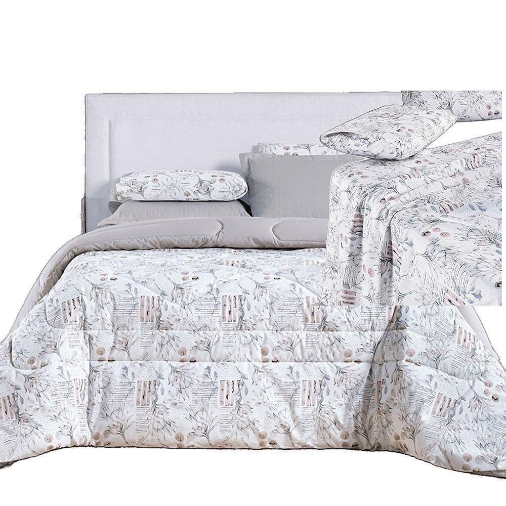 Kit Coordenado Edredom E Lençol Sensuale Queen Protea 5 Peças - 80% Algodão, 20% Poliéster - 1