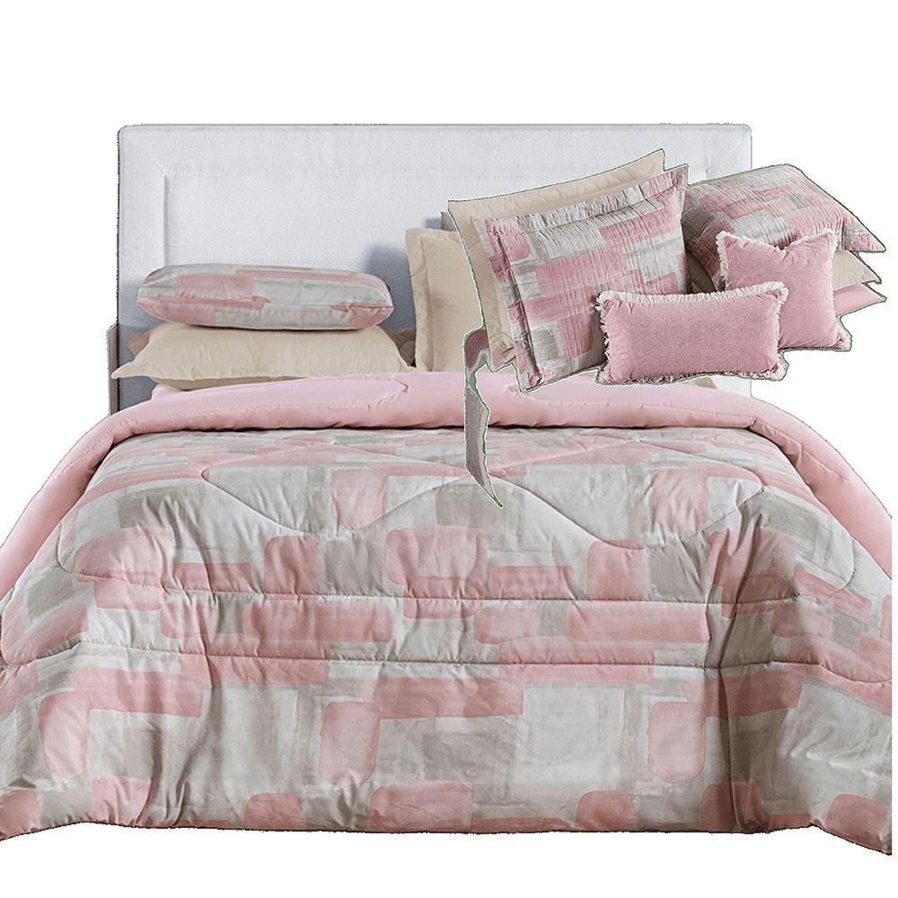 Kit Coordenado Edredom E Cobre Leito Sensuale King Quadri 4 Peças - 80% Algodão, 20% Poliéster - 1