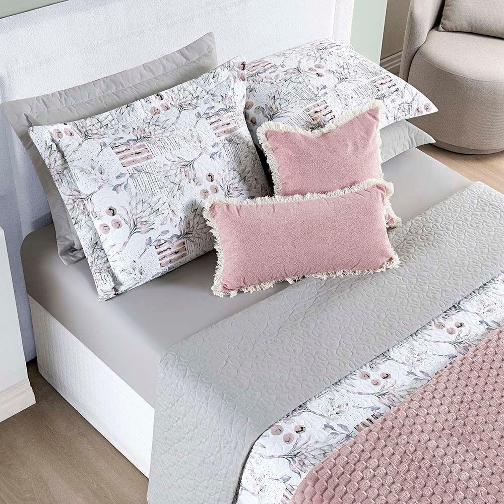 Kit Coordenado Cobre Leito E Lençol Sensuale Casal Protea 7 Peças - 80% Algodão, 20% Poliéster - 3