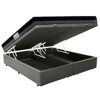 Cama Box Baú Casal Sintético Bipartido + Colchão Ortobom Iso Dupla Face 138x188x60 Cinza - 7