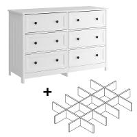 Cômoda 6 Gavetas Com Divisoria Ditália Dm-217 Branco - 2