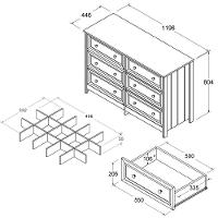 Cômoda 6 Gavetas Com Divisoria Ditália Dm-217 Branco - 10