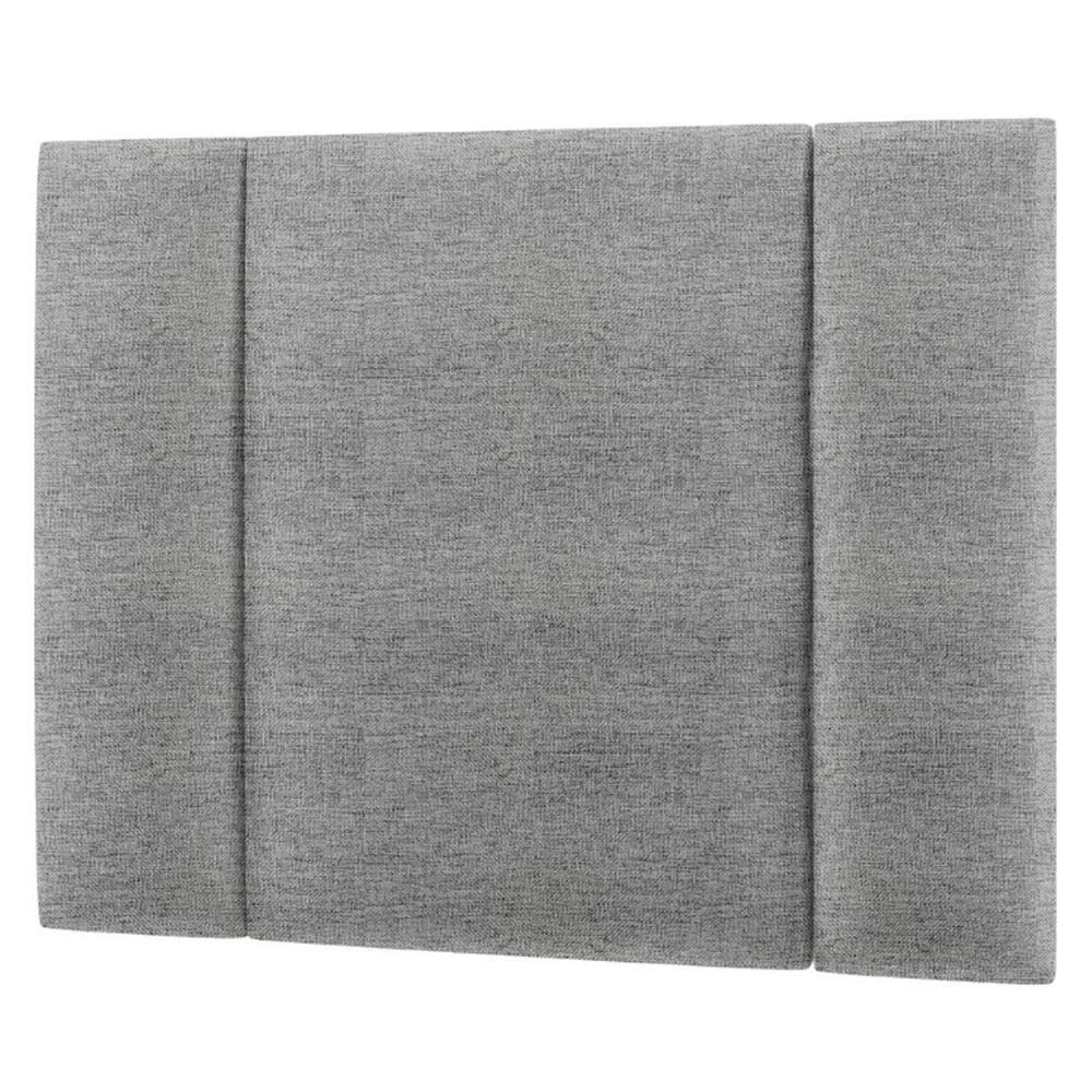 Cabeceira Modulada Solteiro 90 Cm Com Led Linho Cinza Milani Store Cinza - 1