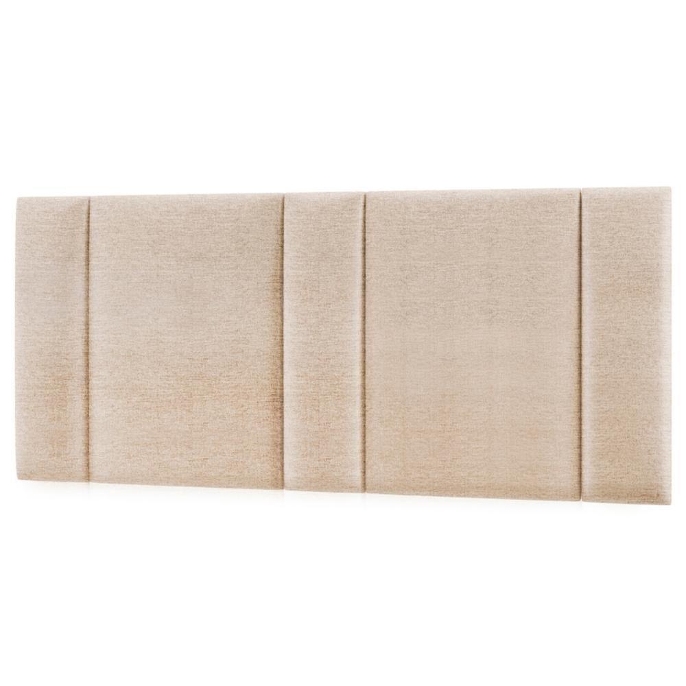 Cabeceira Modulada Queen 160 Cm Com Led Linho Bege Milani Store Bege - 1