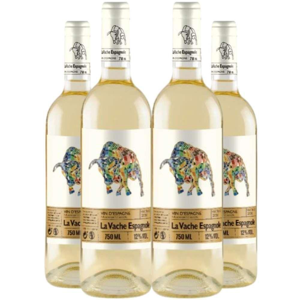 Vinho Branco La Vache Espagnole Macabeo 750ml Kit 4 Garrafas - 1
