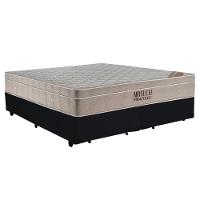 Cama Box King Bipartido Suede + Colchão Ortobom Airtech Molas Ensacadas 193x203x65 Preto - 1