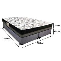 Cama Box Casal Suede Bipartido + Colchão Ortobom Iso Dupla Face 138x188x60 Cinza - 6