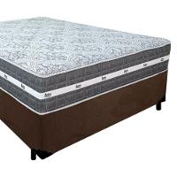 Cama Box Casal Suede + Colchão Anjos Black Graphite Molas Ensacadas 138x188x64cm Marrom - 5