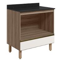 Balcao Nicho Forno 80cm Mdf Kali 16406 Carvalho Toq Off White Cetim Nicioli Carvalho Toq Off White Cetim - 1