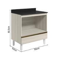 Balcao Nicho Forno 80cm Mdf Kali 16406 Bianco Toq Bianco Toq Nicioli Bianco Toq Bianco Toq - 3