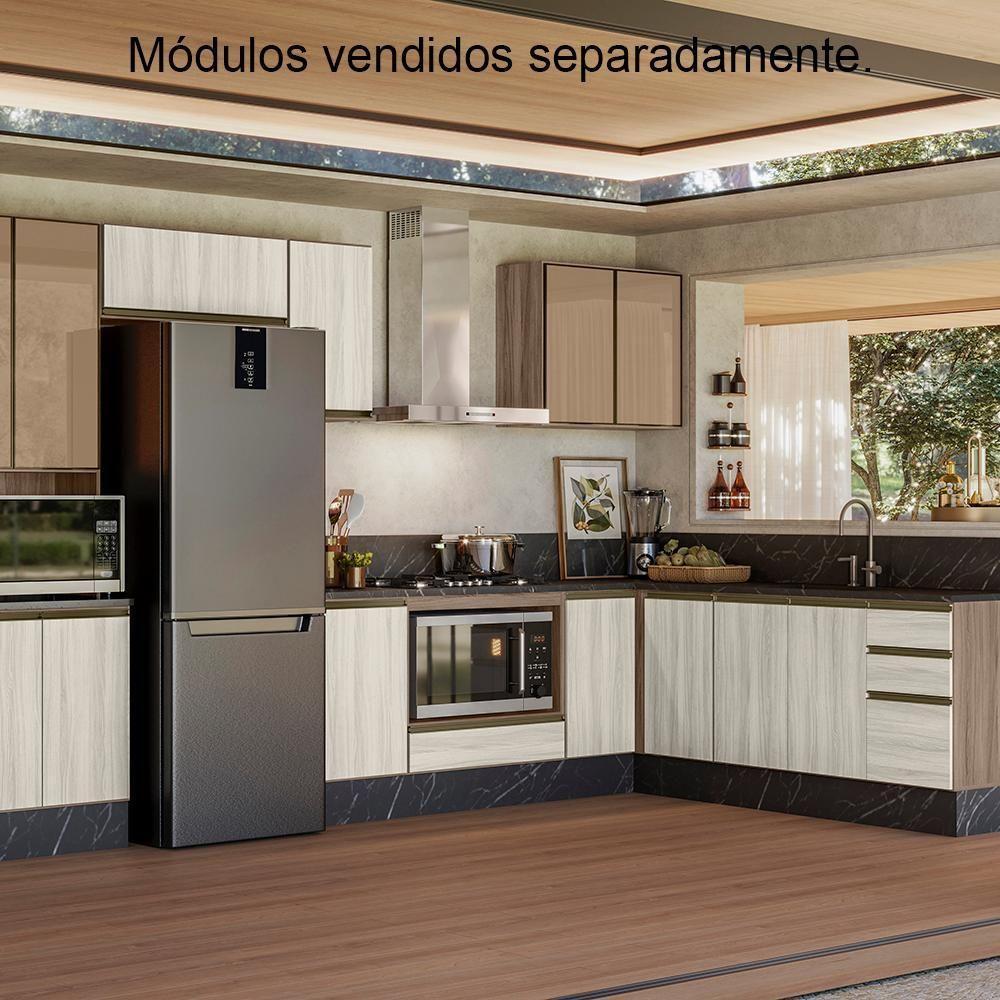 Balcao Nicho Forno 80cm Mdf Kali 16406 Carvalho Toq Bianco Toq Nicioli Carvalho Toq Bianco Toq - 9