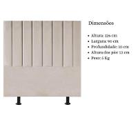 Cabeceira Cama Box Solteiro 100 Cm Sophia Carla Suede bege - 6