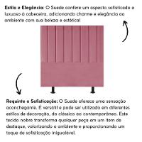 Cabeceira Estofada Cama Solteiro 90 Cm Luna Suede e Frame rosa - 5