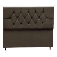 Cabeceira Cama Box Estofada Solteiro 90 Cm Suede Premium marrom - 1