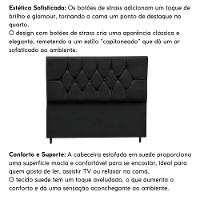 Cabeceira Cama Box Estofada Solteiro 90 Cm Suede Premium preto - 5