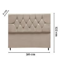 Cabeceira Cama Box Estofada Solteiro 90 Cm Suede Premium bege - 3