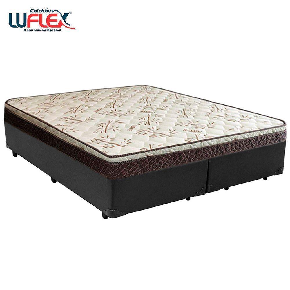 Cama Box Queen Bipartido Sintético + Colchão Elegance Ortopédico Espuma D33 Extra Firme 158x198x63 Cinza - 6