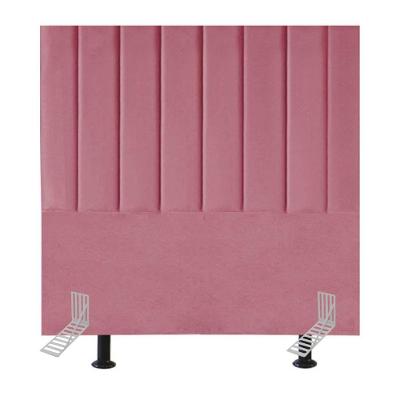 Cabeceira Estofada Cama Solteiro 90 Cm Lívia Suede E Frame rosa