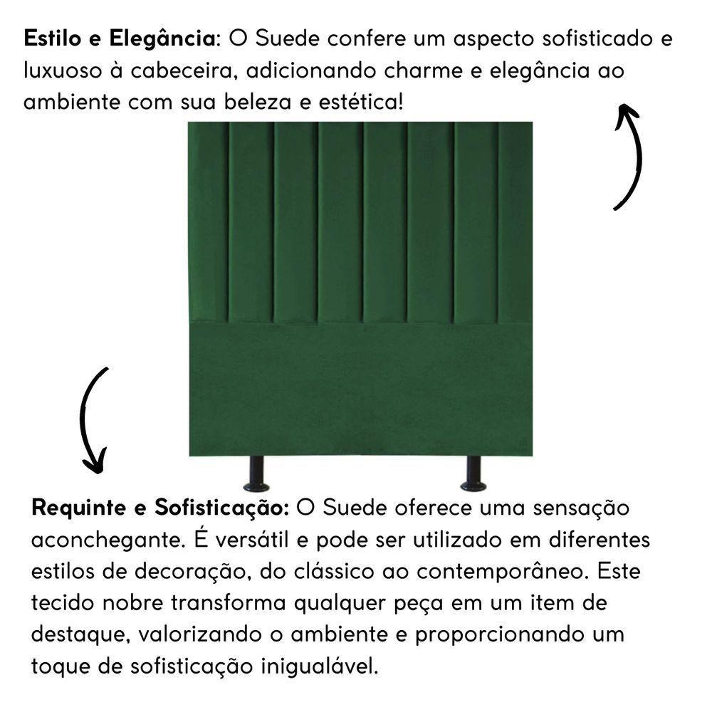 Cabeceira Estofada Cama Solteiro 90 Cm Lídia Suede E Frame verde - 5