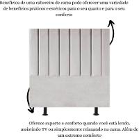 Cabeceira Cama Box Solteiro 100 Cm Sophia Carla Suede cinza Claro - 6