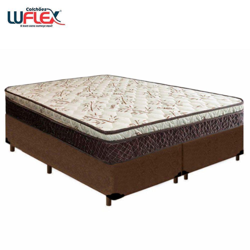 Cama Box Queen Bipartido Suede + Colchão Elegance Ortopédico Espuma D33 Extra Firme 158x198x63 Marrom - 6