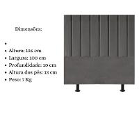 Cabeceira Cama Box Solteiro 100 Cm Sophia Carla Suede cinza Escuro - 5