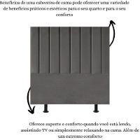 Cabeceira Cama Box Solteiro 100 Cm Sophia Carla Suede cinza Escuro - 6