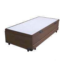 Cama Box Baú Auxiliar Solteiro Sintético Espuma 8cm 88x188x45 Marrom - 2