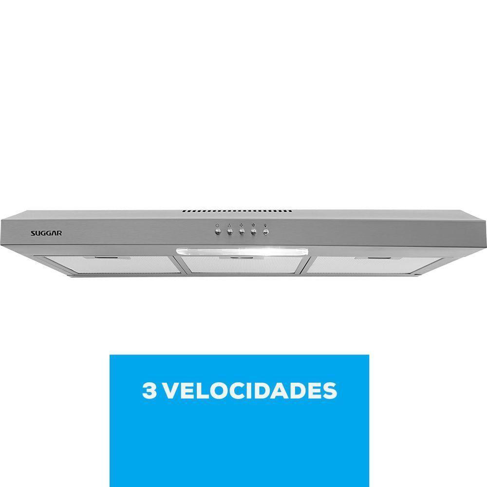 Depurador De Ar Suggar 80cm Slim 3 Velocidades DPS181IX Inox 110V - 2