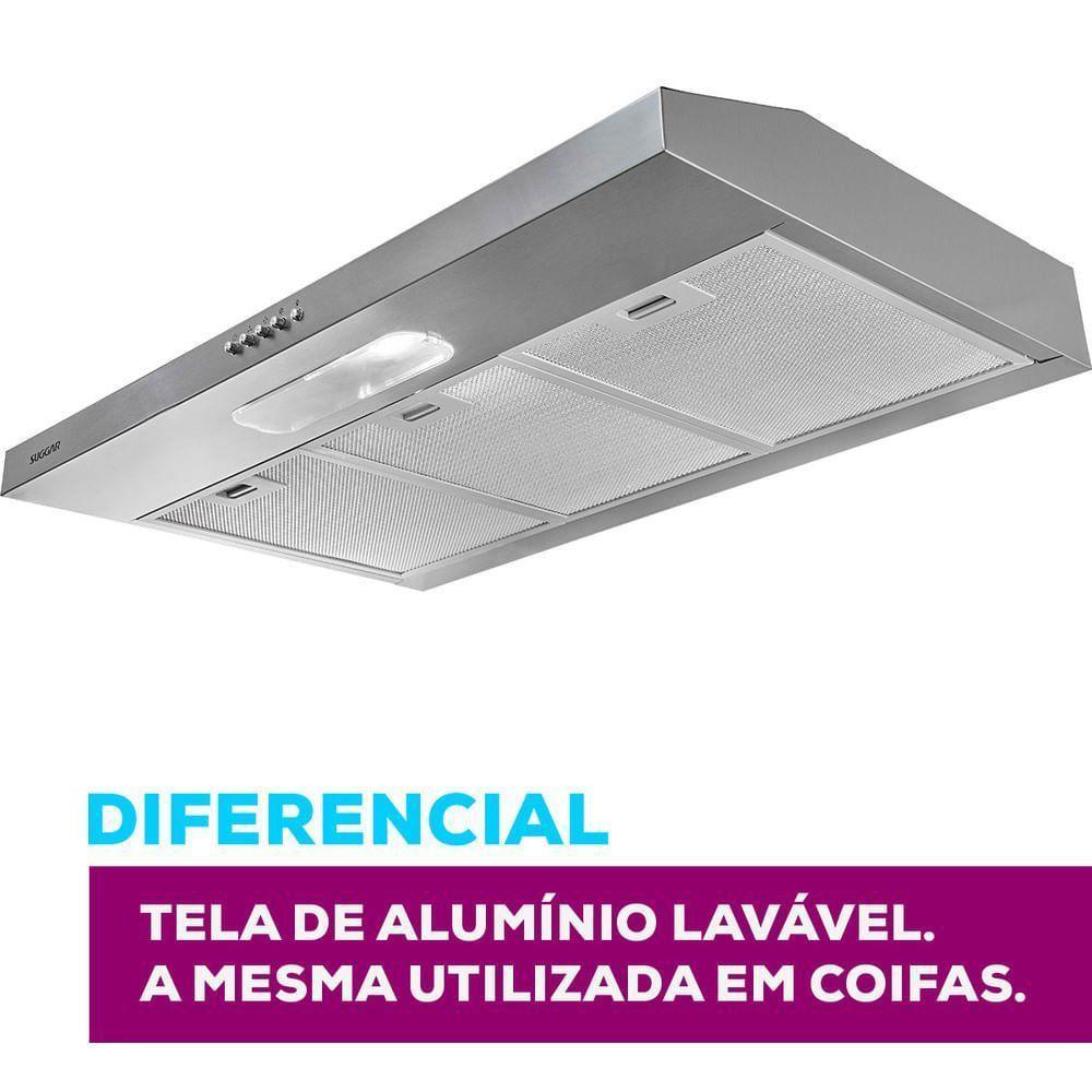 Depurador De Ar Suggar 80cm Slim 3 Velocidades DPS181IX Inox 110V - 3