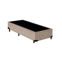 Cama Box Blindado Solteiro Extremo Reforçado King Design Suede Bege 88x188x40 - 1