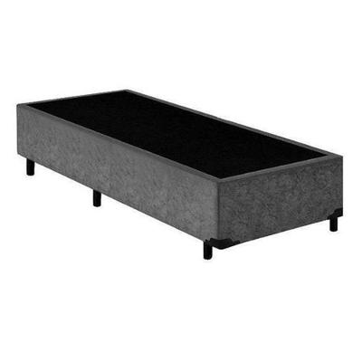 Cama Box Blindado Solteirão King Design Suede Cinza 96x203x40
