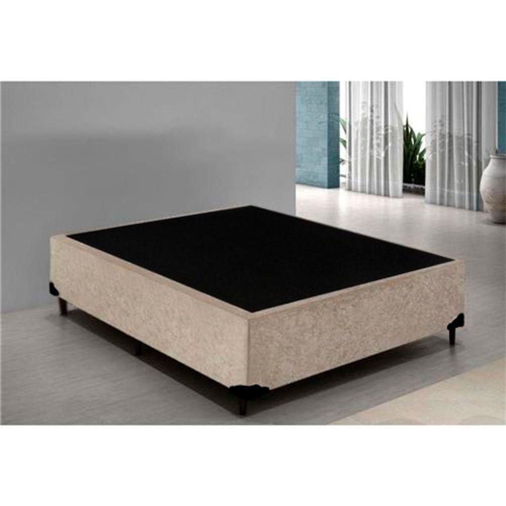 Cama Box Blindado Viúva King Design Suede Bege 128x188x40 - 2