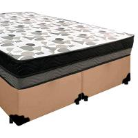 Cama Box Casal Sintético Bipartido + Colchão Ortobom Iso Dupla Face 138x188x60 Bege - 7