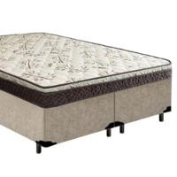 Cama Box Queen Bipartido Suede + Colchão Elegance Ortopédico Espuma D33 Extra Firme 158x198x63 Bege - 5