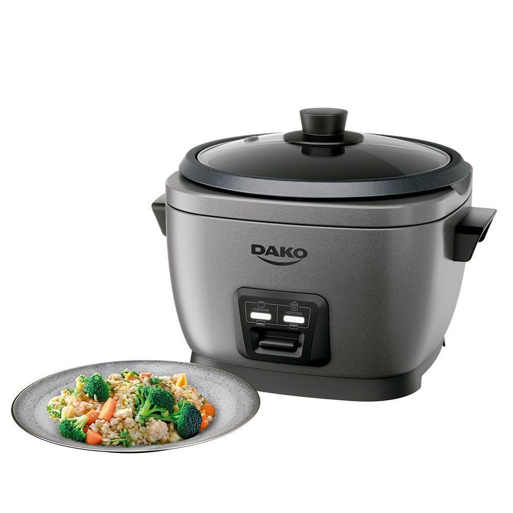 Panela De Arroz Elétrica Dako 700W Com 4L 10 Xícaras Cinza 110V - 7