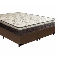 Cama Box Queen Bipartido Suede + Colchão Elegance Ortopédico Espuma D33 Extra Firme 158x198x63 Marrom - 5