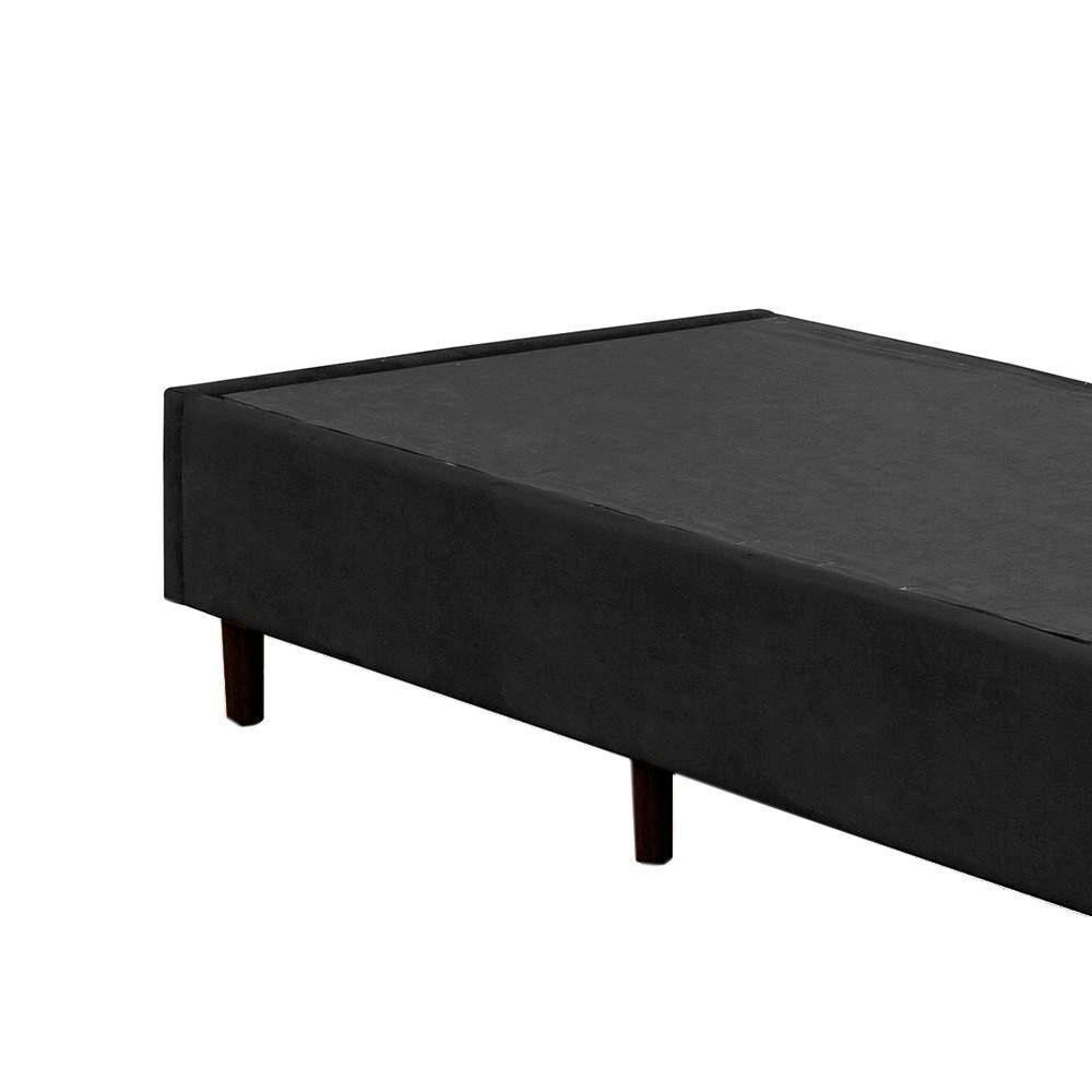 Cama Box Solteiro Extremo Reforçado Suede King Design Preto 88x188x40 - 2