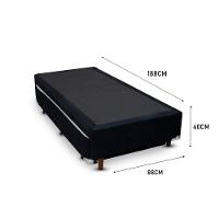 Cama Box Bicama Auxiliar Solteiro Suede Espuma 8cm 88x188x40 Preto - 3