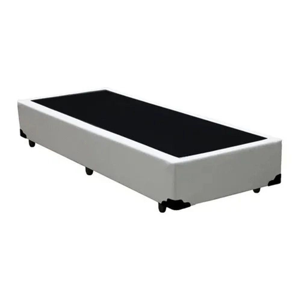 Cama Box Blindado Solteiro King Design Sintético Branco 88x188x40 - 1