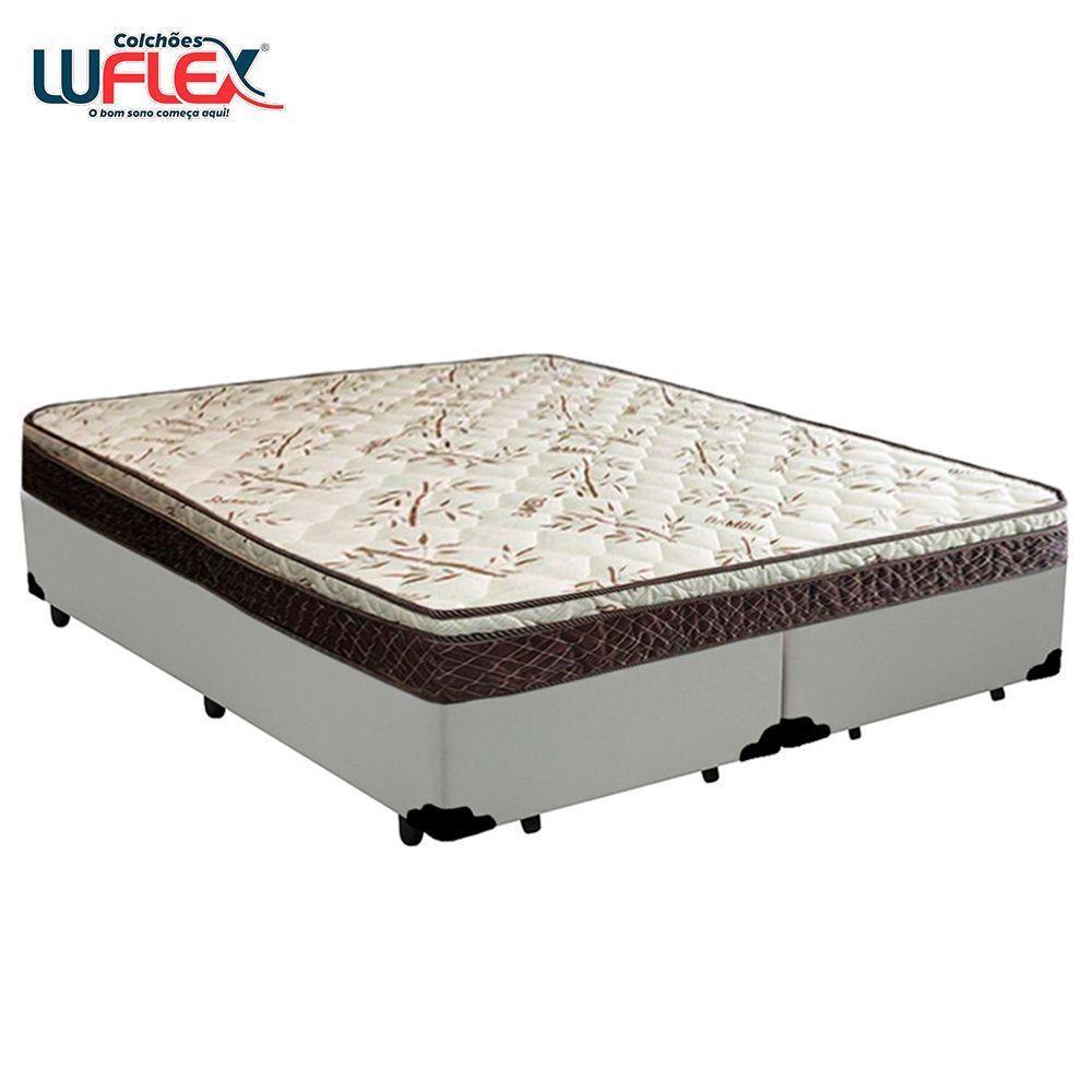 Cama Box Queen Bipartido Sintético + Colchão Elegance Ortopédico Espuma D33 Extra Firme 158x198x63 Branco - 6